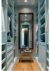 Параллельная гардеробная комната с большим зеркалом Омск