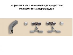 Направляющая и механизмы верхний подвес для радиусных межкомнатных перегородок Омск